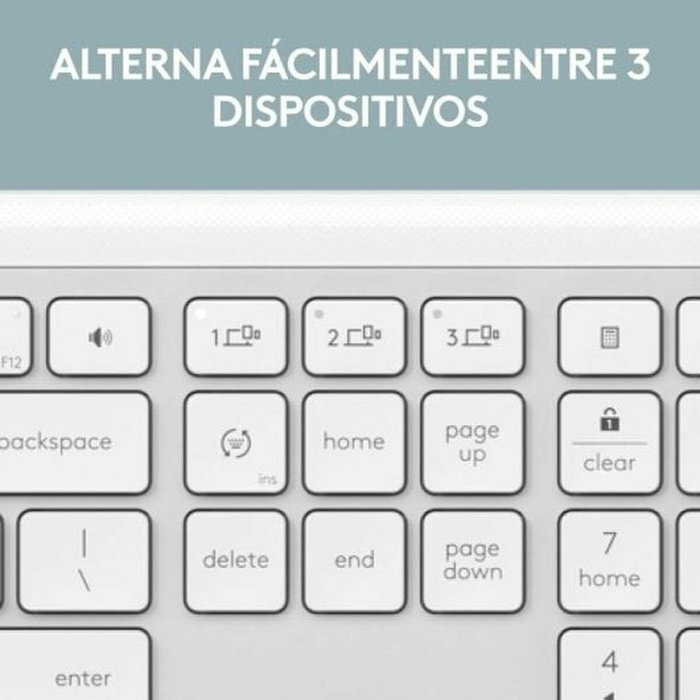Logitech Signature Slim Combo MK950 Blanco (QWERTY Español) Logitech Signature Slim Combo MK950 Blanco (QWERTY Español)