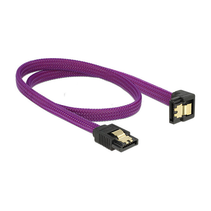 DeLOCK 83696 Cable SATA III 0,5 m Recto a Angulado hacia abajo Púrpura DeLOCK 83696 Cable SATA III 0,5 m Recto a Angulado hacia abajo Púrpura