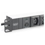 Digitus Regleta de enchufes con protección contra sobretensiones, 10 tomas, perfil de aluminio, cable de 2m