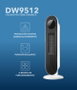 DAEWOO Calefactor cerámico PTC de torre 2000W blanco y negro