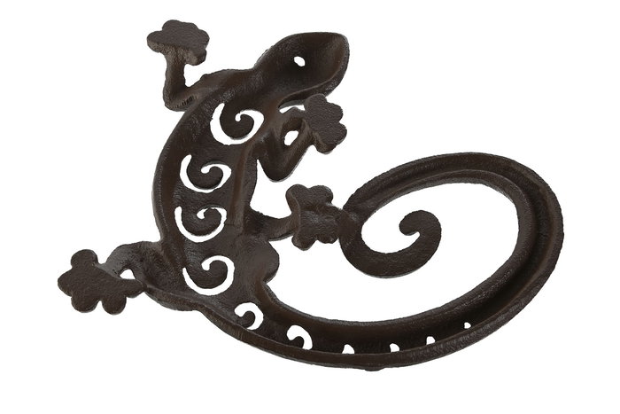 DKD Home Decor Figura de Hierro Colado Negro y Marron Lagartija 17 x 2 x 20.5 cm (6 Unidades)