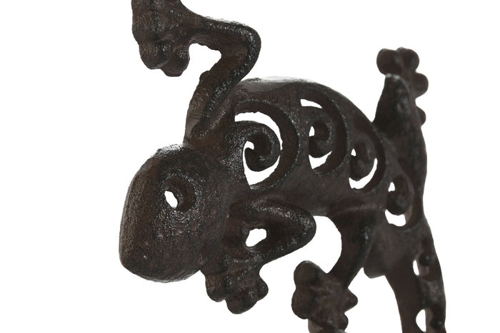 DKD Home Decor Figura de Hierro Colado Negro y Marron Lagartija 17 x 2 x 20.5 cm (6 Unidades)