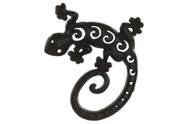 DKD Home Decor Figura de Hierro Colado Negro y Marron Lagartija 17 x 2 x 20.5 cm (6 Unidades)