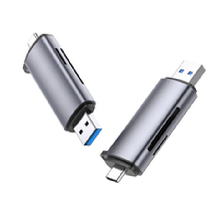 Ugreen 50706 Lector de Tarjetas 2 en 1 USB Tipo C y USB 3.0 Plata