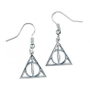 Harry Potter Pendientes Deathly Hallows (bañado en plata)