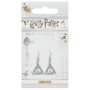 Harry Potter Pendientes Deathly Hallows (bañado en plata)