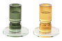 DKD Home Decor Candelabro Moderno Verde Mostaza Cristal (4 Unidades) 8.5 x 10 x 8.5 cm