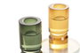 DKD Home Decor Candelabro Moderno Verde Mostaza Cristal (4 Unidades) 8.5 x 10 x 8.5 cm