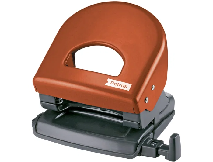 Petrus Taladrador 62 Rojo Capacidad 20 Hojas - Taladro de Metal Resistente de 2 Agujeros, Capacidad hasta 30 Hojas, Robusto y Fiable