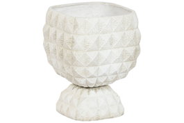 DKD Home Decor Macetero de Fibra Arcilla Desgastado Crudo 32x32x40