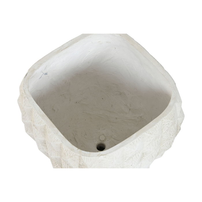 DKD Home Decor Macetero de Fibra Arcilla Desgastado Crudo 32x32x40