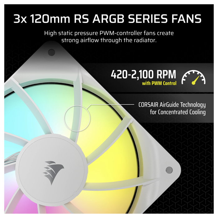 Corsair Nautilus 240 RS ARGB - Kit de Refrigeración Líquida AIO 240mm RGB Negro con Ventiladores PWM de 2100 RPM, Compatible con LGA 1700, AM4, AM5