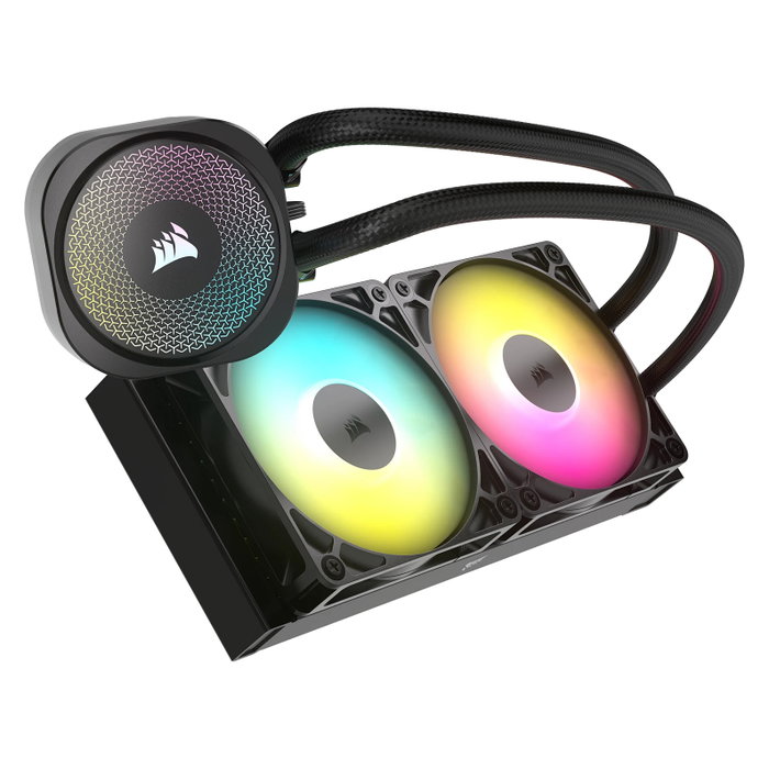 Corsair Nautilus 240 RS ARGB - Kit de Refrigeración Líquida AIO 240mm RGB Negro con Ventiladores PWM de 2100 RPM, Compatible con LGA 1700, AM4, AM5