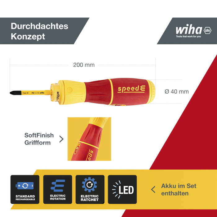Wiha 591 E-Screwdriver Set speedE II