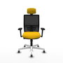 PIQUERAS Y CRESPO Silla de oficina Yunquera con mecanismo Sincro/Traslack, Amarillo y Negro