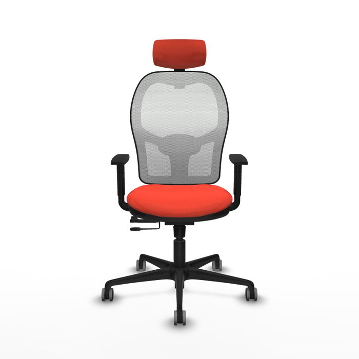 PIQUERAS Y CRESPO Silla de oficina Jorquera con mecanismo Sincro/Traslack, Naranja oscuro y Blanco PIQUERAS Y CRESPO Silla de oficina Jorquera con mecanismo Sincro/Traslack, Naranja oscuro y Blanco