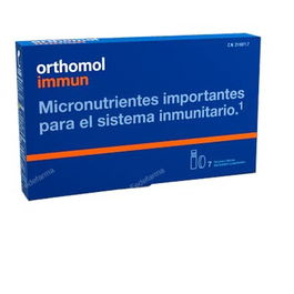Orthomol Immun 7 Amp.Beb. Vitaminas C, D, A, B6, B12, Ácido Fólico, Zinc y Hierro para el Sistema Inmunitario