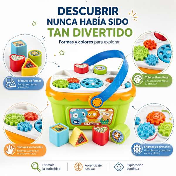 Jugatoys - misprimerosjuguetes Cesta actividades infantiles 25x18x14cm