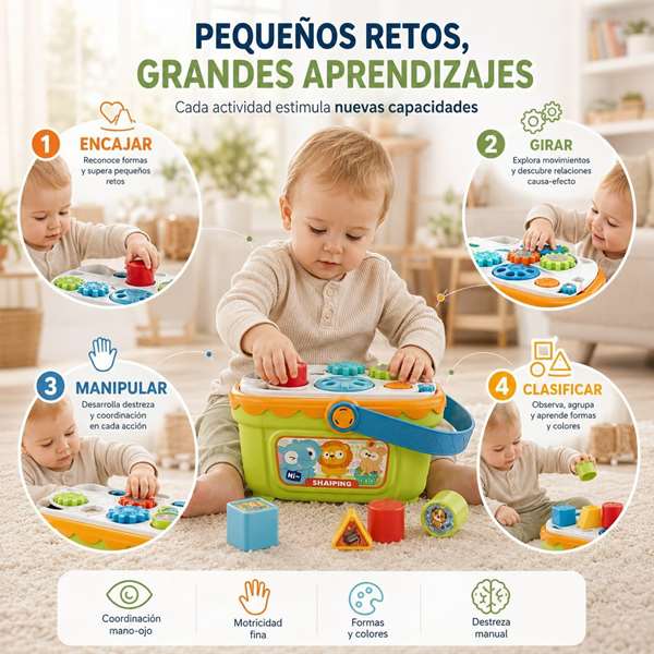 Jugatoys - misprimerosjuguetes Cesta actividades infantiles 25x18x14cm