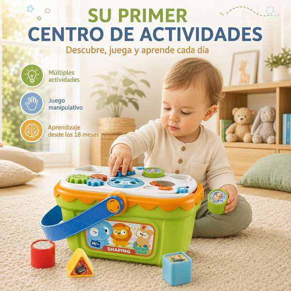 Jugatoys - misprimerosjuguetes Cesta actividades infantiles 25x18x14cm
