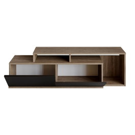 Hanah Home Soporte TV Nexera Nogal y Negro 149.8cm Ancho x 42.9cm Alto x 35.3cm Profundidad con Múltiples Estantes