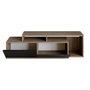 Hanah Home Soporte TV Nexera Nogal y Negro 149.8cm Ancho x 42.9cm Alto x 35.3cm Profundidad con Múltiples Estantes