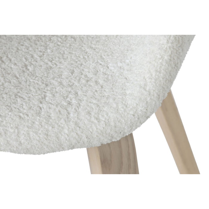 DKD Home Decor Silla de Madera y Poliéster Blanca