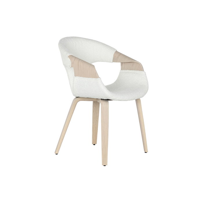 DKD Home Decor Silla de Madera y Poliéster Blanca