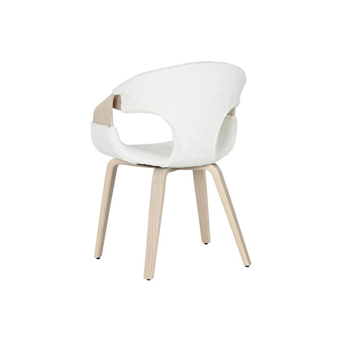 DKD Home Decor Silla de Madera y Poliéster Blanca