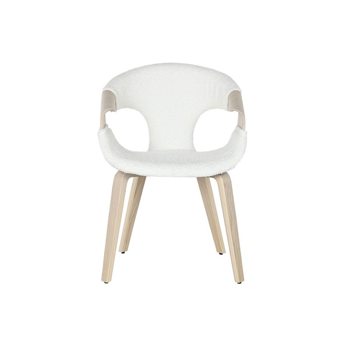 DKD Home Decor Silla de Madera y Poliéster Blanca