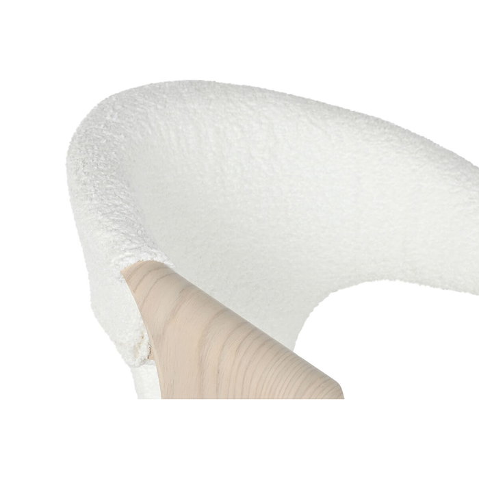 DKD Home Decor Silla de Madera y Poliéster Blanca