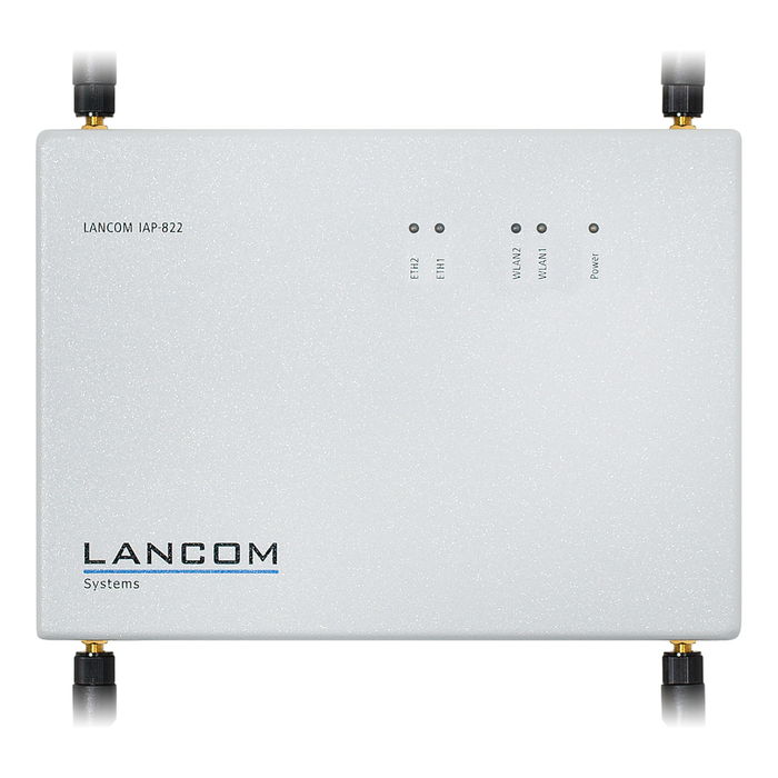 LANCOM IAP-822 Punto de Acceso Wi-Fi Dual Band 2.4 GHz 5 GHz 1000 Mbit/s 802.1x RADIUS AES WPA2 PoE Muro Gris Metal IP50