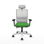 PIQUERAS Y CRESPO Silla de oficina Haches con mecanismo Sincro/Traslack, Verde y Blanco