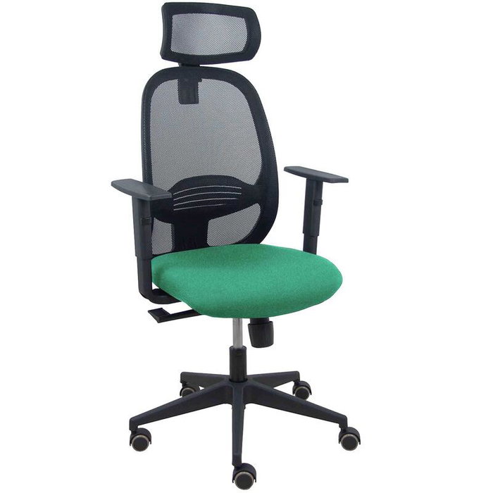 PIQUERAS Y CRESPO Silla Cilanco con Mecanismo Sincro, Malla Negra y Asiento Verde Esmeralda PIQUERAS Y CRESPO Silla Cilanco con Mecanismo Sincro, Malla Negra y Asiento Verde Esmeralda