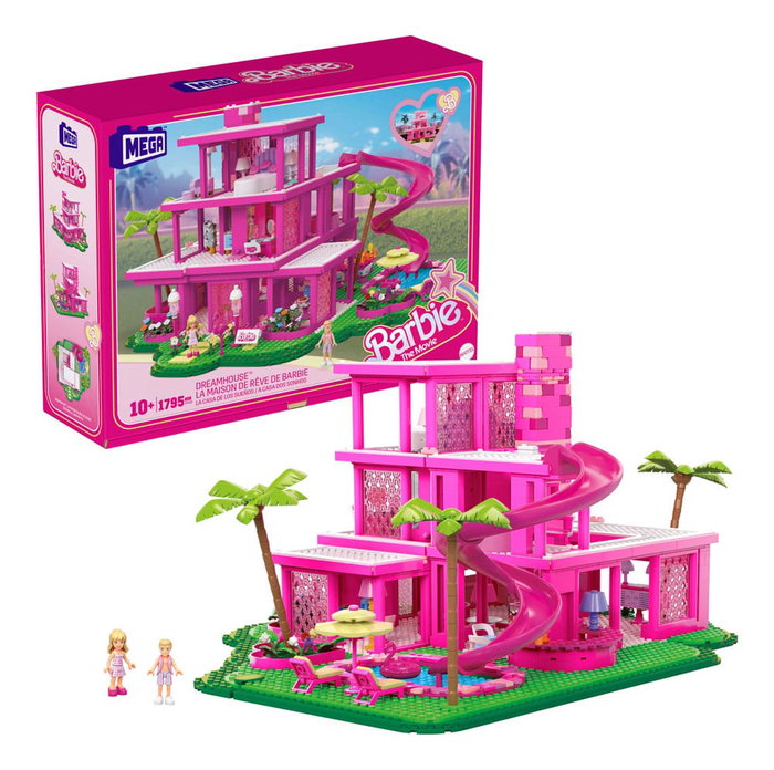 Mattel Mega Construx Barbie Dreamhouse Mansión Película Construcción Casa Muñecas Coleccionistas 1795 Piezas con Figura Barbie Ken Mattel Mega Construx Barbie Dreamhouse Mansión Película Construcción Casa Muñecas Coleccionistas 1795 Piezas con Figura Barbie Ken