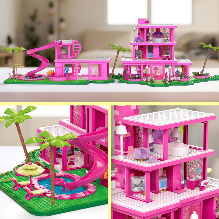 Mattel Mega Construx Barbie Dreamhouse Mansión Película Construcción Casa Muñecas Coleccionistas 1795 Piezas con Figura Barbie Ken Mattel Mega Construx Barbie Dreamhouse Mansión Película Construcción Casa Muñecas Coleccionistas 1795 Piezas con Figura Barbie Ken