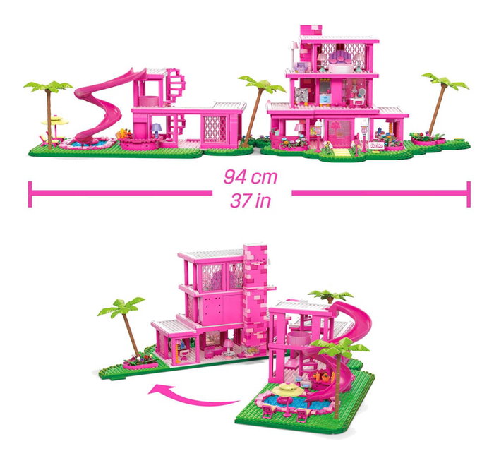 Mattel Mega Construx Barbie Dreamhouse Mansión Película Construcción Casa Muñecas Coleccionistas 1795 Piezas con Figura Barbie Ken Mattel Mega Construx Barbie Dreamhouse Mansión Película Construcción Casa Muñecas Coleccionistas 1795 Piezas con Figura Barbie Ken