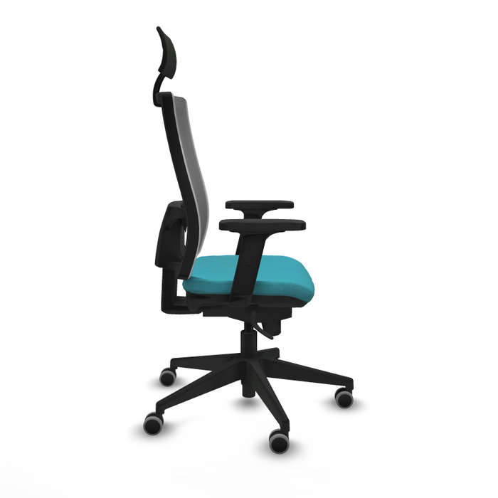 PIQUERAS Y CRESPO Silla de oficina Horna con Mecanismo Sincro, Tela Turquesa y Malla Gris PIQUERAS Y CRESPO Silla de oficina Horna con Mecanismo Sincro, Tela Turquesa y Malla Gris