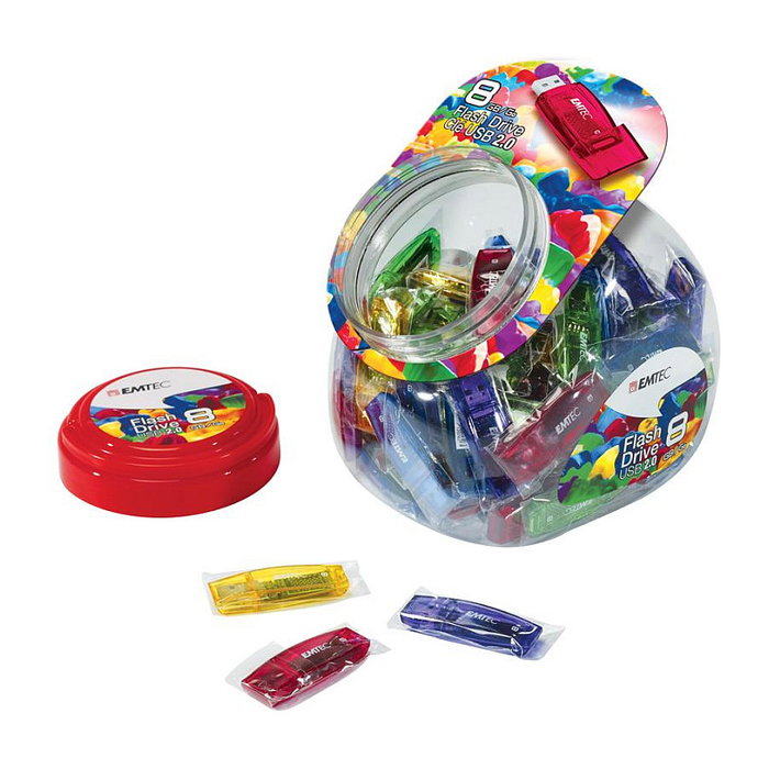 Emtec C410 Memory Stick 32GB USB 2.0 Candy Jar Lote 80 uds Multicolor