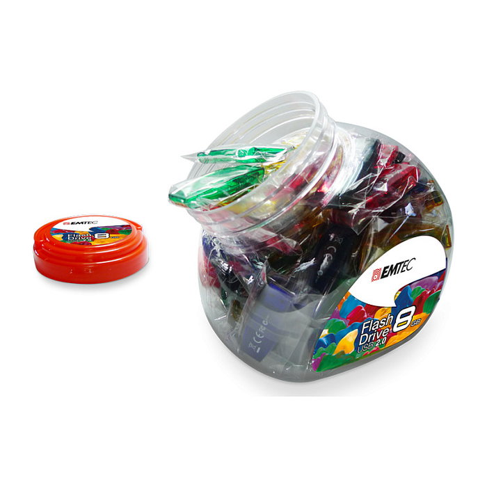 Emtec C410 Memory Stick 32GB USB 2.0 Candy Jar Lote 80 uds Multicolor