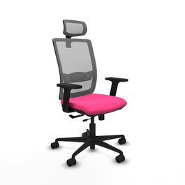PIQUERAS Y CRESPO Silla de oficina Haches Rosa y Gris