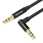 Vention BAKBF-T Cable de Audio Estéreo Jack 3.5mm Macho a Macho, 1m, Negro, Conector Recto y Angular, Plug & Play