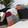 Home Deco Factory Caja-Puf Plegable Patchwork Colección Essentiel 38x38x38 cm Almacenamiento Banco Resistente
