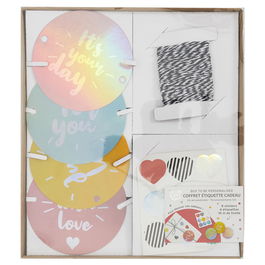 Party Time Kit Para Personalizar Regalo con Pegatinas y Etiquetas Vallee Outlet