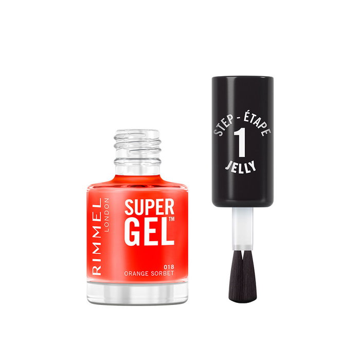 Rimmel London Kate Super Gel Esmalte de Uñas #18 Orange Sorbet 12 ml - Efecto Gel Hasta 14 Días