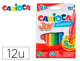 Carioca Rotulador Joy Caja de 12 Unidades Colores Surtidos Punta Fina Lavable Sin Gluten