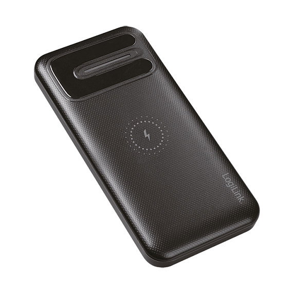 LogiLink Mobile Power Bank 8.000 mAh con carga inalámbrica, negro