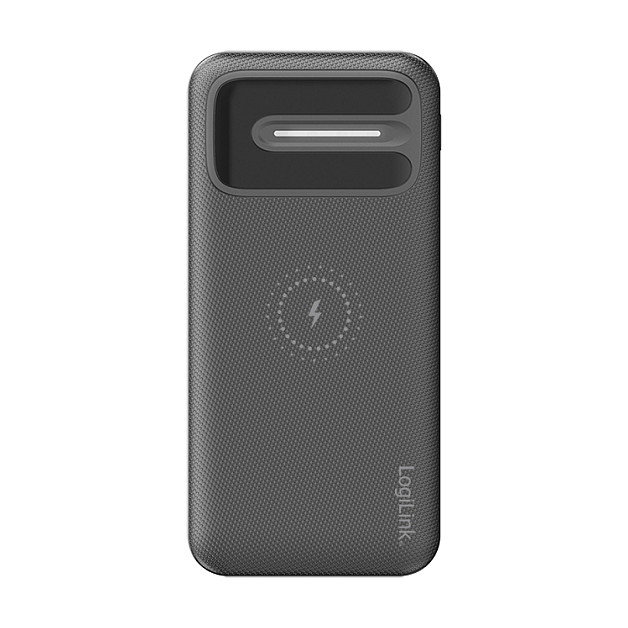 LogiLink Mobile Power Bank 8.000 mAh con carga inalámbrica, negro