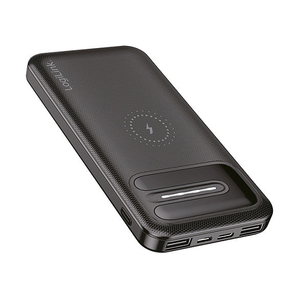 LogiLink Mobile Power Bank 8.000 mAh con carga inalámbrica, negro