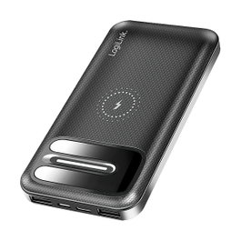 LogiLink Mobile Power Bank 8.000 mAh con carga inalámbrica, negro